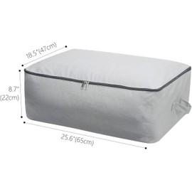 Omygarden Ultra Thick Fabric Clothes Canvas Storage Bag Foldable Closet Organizer Bag with Reinforced Handle Sturdy for Sweaters, T-shirts, Blankets, Coats, 3 Pack, Light Gray