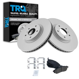 TRQ Front Ceramic Disc Brake Pads & G-Coated Rotors Kit for Infiniti Nissan New