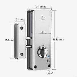 For Tuya Intelligent Invisible Door Lock, Burglar Door Lock, Electronic Smart Lock, App Card/APP Unlock, Invisible Door Lock (Silver)