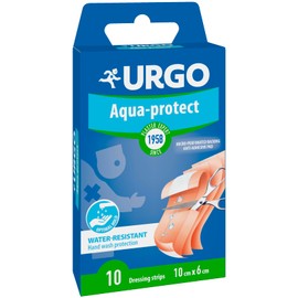 Urgo - Aqua Protect Plaster - Washable and Waterproof Plaster for Cutting to Protect Upper Wounds - 10 Dressings 10 cm x 6 cm