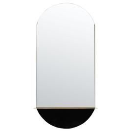 Safavieh Home Collection Norbury Brass 18 x 36-inch Oval Decorative Accent Wall Mirror with Shelf for Bedroom Living Room Bathroom Entryway