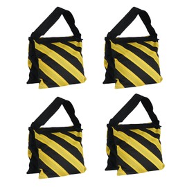 Sandbag Saddlebag Photography Weight Bags for Video Stand,4 Packs, Double Zipper, for Light Backdrop Stands Tripods - Yellow/Black
