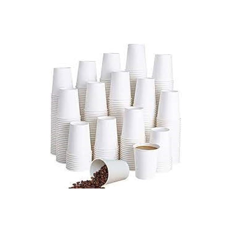 HOT BARGAINS, 100 x 12oz Single Wall White Paper Cups