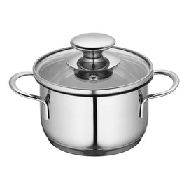 Küchenprofi Mini Stockpot with Glass Lid, 0.7 Quart, 4.75" Diameter