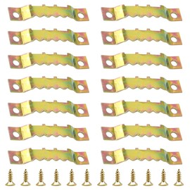 Ruidee 100 PCS Sawtooth Picture Frame Hangers Picture Frames Holder Hooks Double Hole with Screws Wall Hooks for Hanging Art Photo ,Painting ,Home Decoration(Colored Gold/JC)