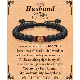 Gifts for Husband To My Husband Bracelet Gifts for Him Husband from Wife -Best Funny Romantic Valentines Day Anniversary Birthday Christmas Retirement Sweetest Day Gifts for Husband Who Has Everything
