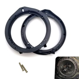 MLY 2 PCS 6.5 Inches Speaker Adapter, Stereo Speaker Gasket, Replacement Mounting Speaker Adapter Bracket Spacer, Compatible with Hon-da Fit, Accord, Spritzer, Civic, Frontier, CRV, Colorado (Black)