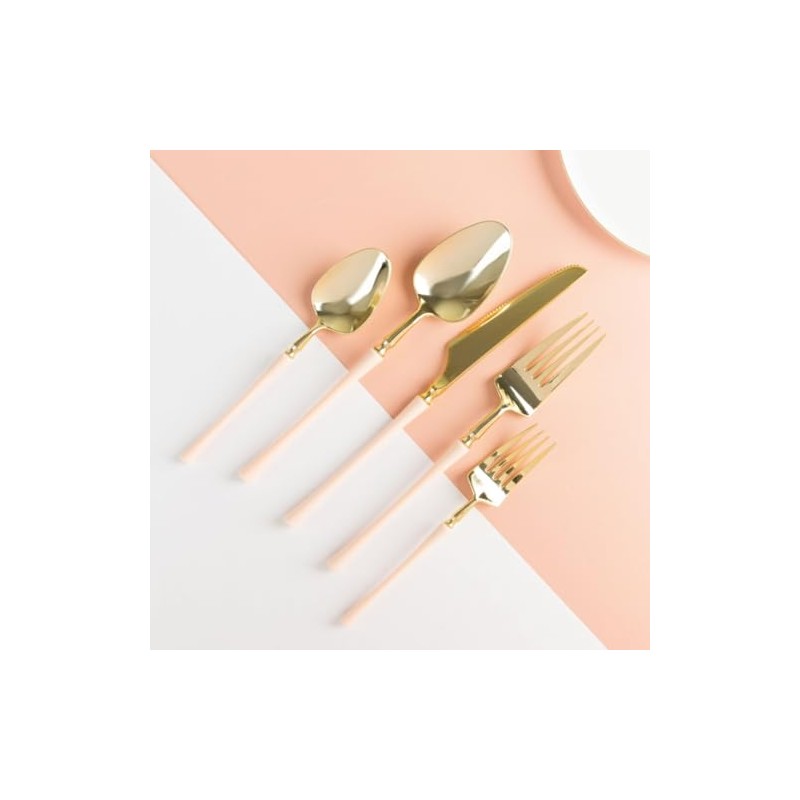 Blue Sky Infinity Flatware Gold & Pink Salad Forks -