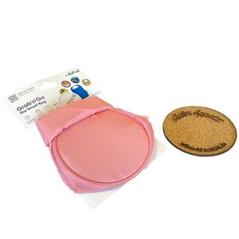 EKB-Kork Grab’n’Go nachhaltige Lunch-Bag mit passendem Korkuntersetzer Tasche für unterwegs in Schule, Beruf und Freizeit bruchsicher ideal für Outdoor Aktivitäten (pink)