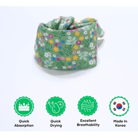 Arumary Soft Cotton & Viscose(Bamboo) Floral Bandanas, Hair wrapper, Headband, Handkerchief, Hair scarf, Neckerchief, 21”X21” (Lime Green)