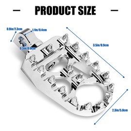 KAMIYONG Motorcycle Foot Pegs Offroad CNC Wide Footpeg Footrest Pedal For Harley Dyna Sportster FLFB FLSTF Iron 883 Softail Street Glide, 360 Degree Rotating MX Chopper Bobber, Chrome
