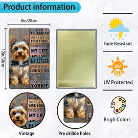 KIYOYO Funny Yorkie Dog Metal Tin Sign I Am Your Friend Your Partner Poster 12x8 Inch Yorkie Dog Iron Tin Sign Home Kitchen Garden Restaurant Man Cave Wall Decor
