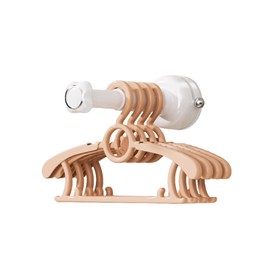 Hanger Organizer, Extendable Hanger Holder Laundry Room Organization and Storage Space Saving, Removable and Reusable, Holding up to 20 Velvet/Wire/Plastic Hangers (White)