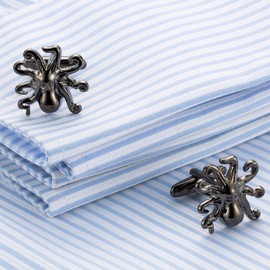 Octopus Cufflinks for Men, Nordic Viking Octopus Cufflinks, Silver Octopus Cufflinks, Octopus Shirt Tuxedo Cufflinks, Vintage Punk Rock Cufflinks, Stainless Steel, No Gemstone