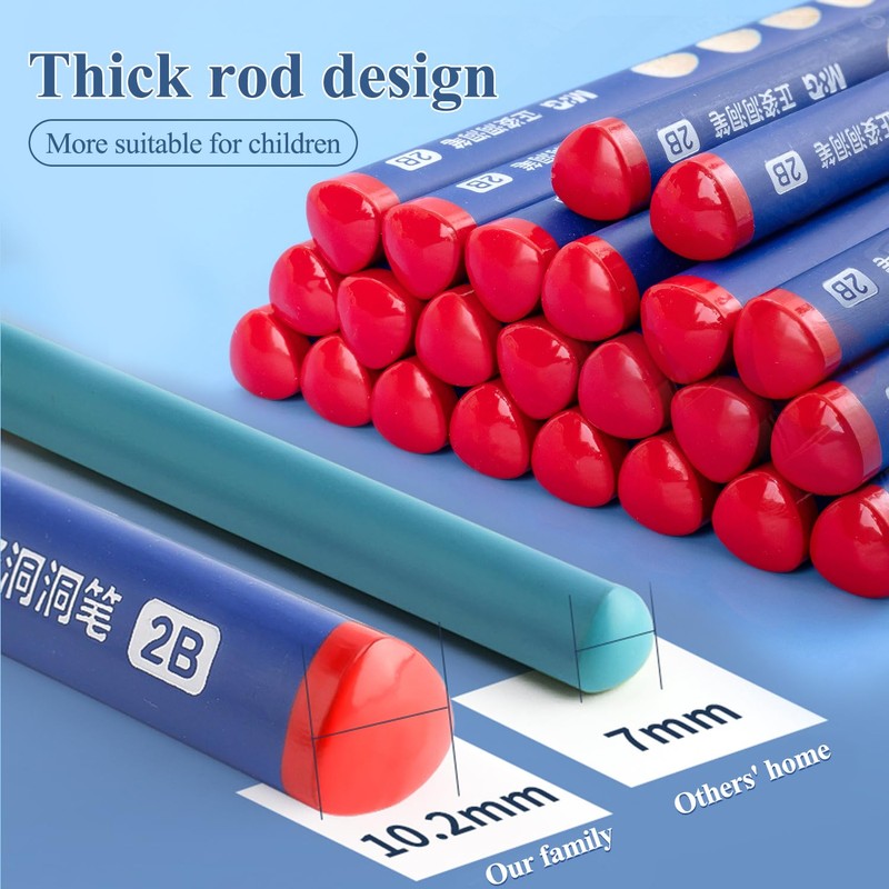 M&G 12 Pcs Triangular Hole Pencils for Kids, Triangular Pole