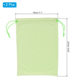 PATIKIL Ski Goggle Bag, 2 Pack 7.1"x10.6" Microfiber Snow Goggles Case Cover Soft Storage Sleeve Drawstring Pouch for Sunglasses Glasses Eyeglasses Camera Lenses Green