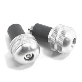 PrimeBlis 2pcs Motorcycle Handlebar Grips Caps Aluminum Motorcycle Handlebar Ends Easy Installation Rustproof Waterproof (Silver)