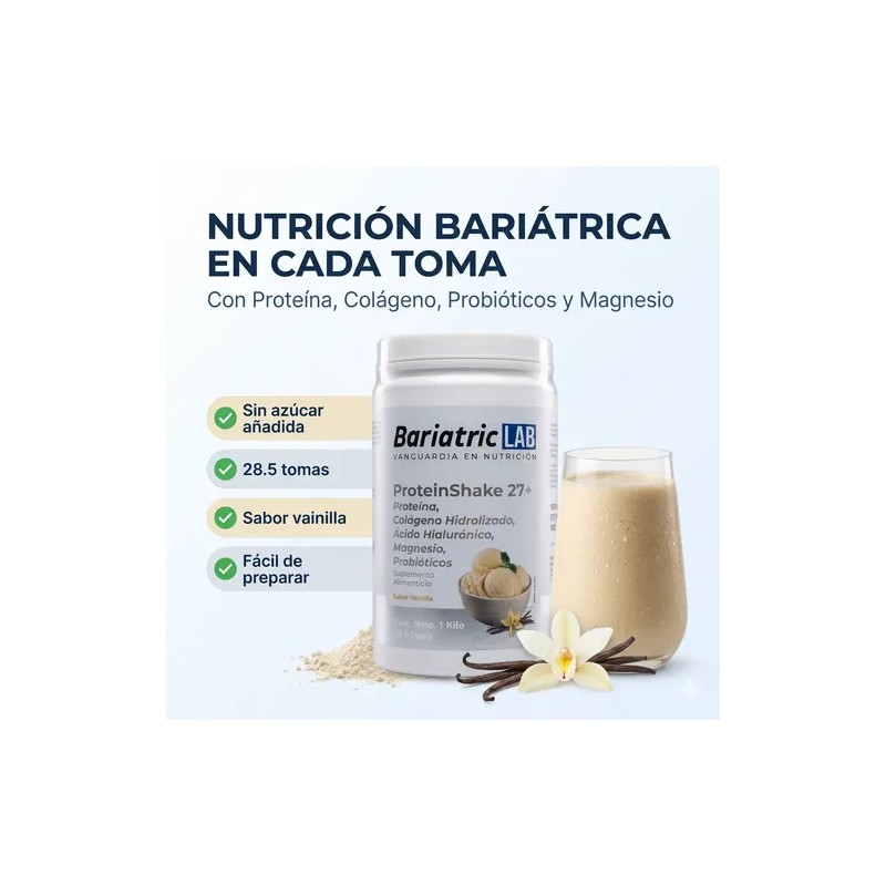 Proteína Whey Vainilla Con Colágeno Probióticos Bariátrico