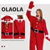 OLAOLA Unisex Adult Christmas Costume, Adult Santa Onesie, Plush Xmas
