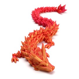 Bismion 3D Printed Dragon Toy 12" Crystal Dragon Fidget Executive Desk Dragon Egg