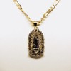 Gold Plated Virgin Mary Pendant Necklace Figaro 26" Virgen de