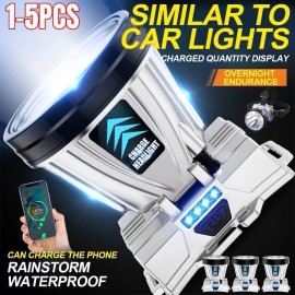 90000LM Super Bright Rechargeable High Power Headlamp Portable Camping Headlamp