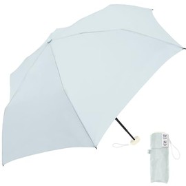 Folding Umbrella, Parasol, For Rain or Shine, Women's, Ultra Mini, Lightweight, Palm Size, Compact, Petite, 19.7 inches (50 cm), Light Blue, UV Protection