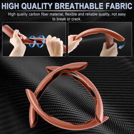 Amiss 3pcs Carbon Fiber Anti-Skid Steering Wheel Cover, Waterproof & Segmented Butterfly Design, Universal 99% Vehicle Wheel Cover Protector, Car Interior Accessories, Champagne