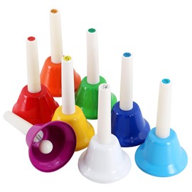 Eastrock Handbells, Hand Bells Set 8 Note Musical Bells for Toddlers Children Kids Adults, Used for Festival, Musical Teaching, Church Chorus, Wedding, Family Party