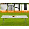 BestOffice Camping Folding 8 Foot Plastic Table, White