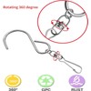 MFDSJ 24 Pcs Swivel Clip Hanging Hooks, Stainless Steel 360