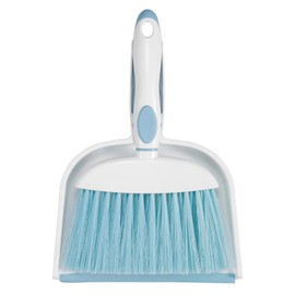 NACENA Small Dust Pan and Brush Set, Mini Broom and Dustpan Set Small Hand Broom and Brush Combo Dust Pan with Teeth for Home Cleaning Drawers Desktop Sofas Pet Care and Outdoor, Blue