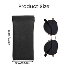 UEPOA Pack of 4 Soft PU Leather Soft Glasses Case Protective Case Waterproof Sunglasses Case Sunglasses Glasses Bag Portable for Men and Women, Black, black