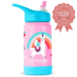 EcoVessel Frost Kids Triple Insulated Bottle with Straw 355ml, Llama