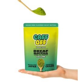Caff Off Lemon Flavored Decaf Matcha Green Tea Powder From Japan – 1.06 oz / 30 g – Ceremonial Grade & Sugar-Free – No Fillers or Milk Powders – Naturally Decaffeinated Without Chemicals – Tested for Heavy Metals – First Harvest, Shade-Grown & Caffeine-Free Matcha Powder