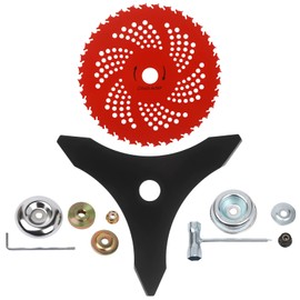 ZVJV 9" x 36 Teeth Carbide Tipped Blades & 10" x 3 Teeth Carbon Steel Brush Cutter Blades with Universal Adapter Kit for Brush Cutter, Trimmer, Weed Eater, Compatible with Stihl, Husqvarna, Ego