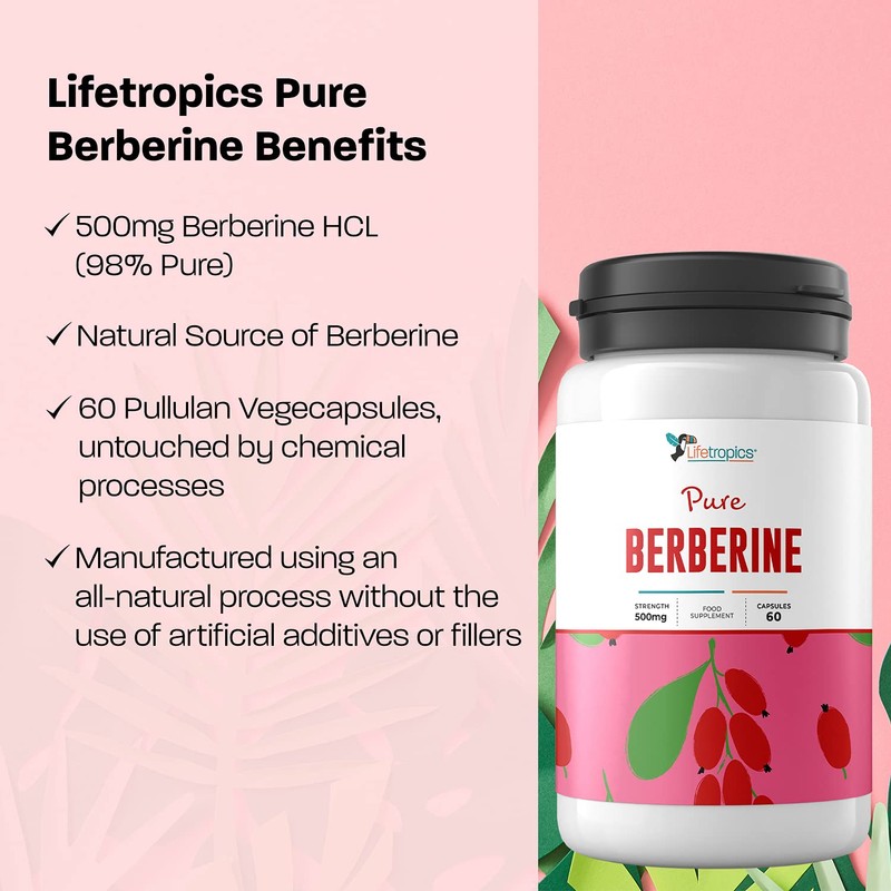 Lifetropics Lifetropics Pure Berberine | 500mg Berberine HCL Capsules |