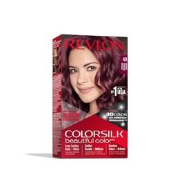 REVLON Colorsilk Beautiful Color Permanent Hair Color with 3D Gel Technology Keratin 100 Gray Coverage Hair Dye, 48 Burgundy, 1 Count