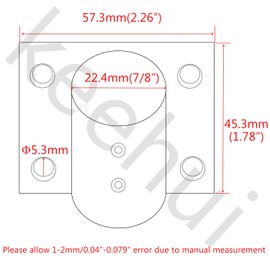 Pair of 316SS Marine Grade Casting Boat Yacht Hand Rail Fitting 90 Degree Rectangle Stanchion Base Mount Hardware for 7/8''(22mm) Tube