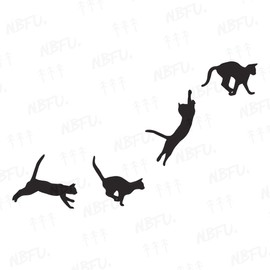 NBFU Climbing Cat Silhouette Animal 1 (Black) (Set Of 2) Premium Waterproof Vinyl Decal Stickers For Laptop Phone Accessory Helmet Car Window Bumper Mug Tuber Cup Door Wall Decoration