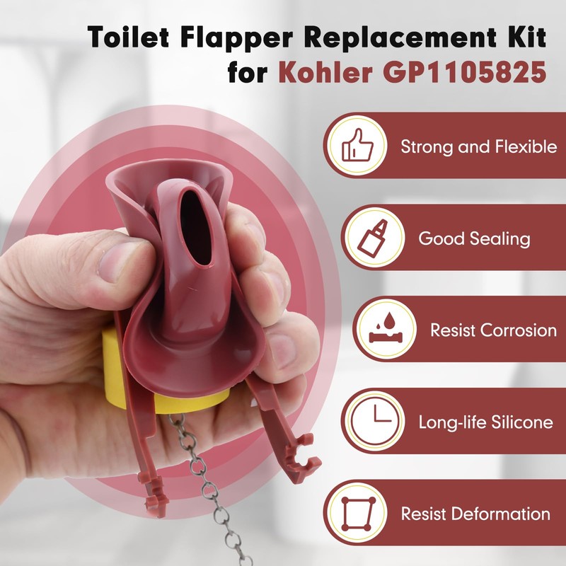 Toilet Flapper Replacement Kit for Kohler GP1105825 Replacement Flapper with