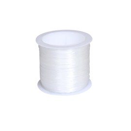 1 Roll 0.8mm Elastic Bracelet String 50m Stretchy Elastic Beading Cord Thread for Bracelet Jewellery Making (White)