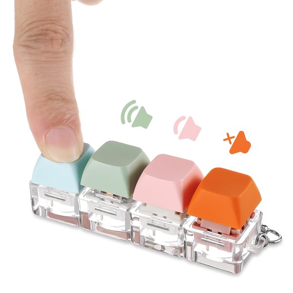 LLOUSSAK Keyboard Fidget Keychain, Keyboard Clicker Keyboard Keychain, Quiet Fidget