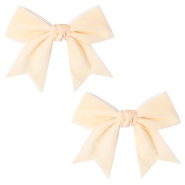 2PCS Velvet Hair Bows Ribbon Hair Clip White Ponytail Holder Accessories Slides Metal Clips Hair Bow for Women Girls Toddlers Teens Kids