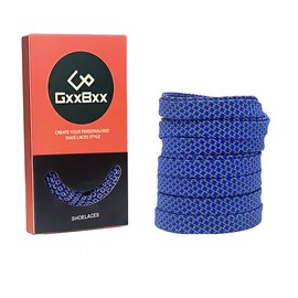 GxxBxx Flat Shoelaces Reflective for Sneakers (Blue, 63inches/160cm)