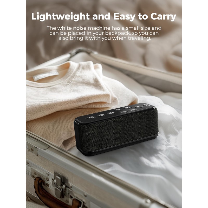 Sound Machine-Rechargeable 3000mAh Battery Powered White Noise Machine for Sleeping