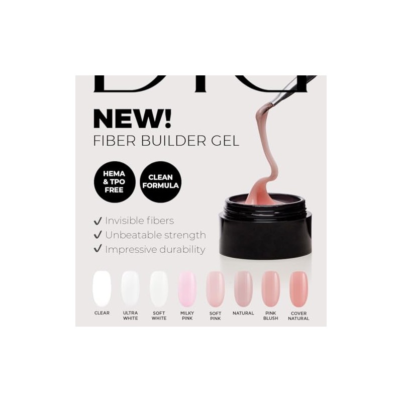 Didier Lab Premium Fiber Builder Gel Clear - Self-Leveling HEMA-Free