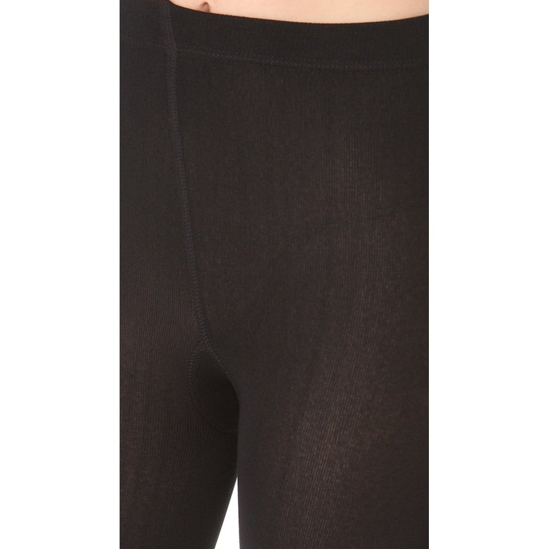 Plush Women's Fleece Lined Tights, Black, S-M