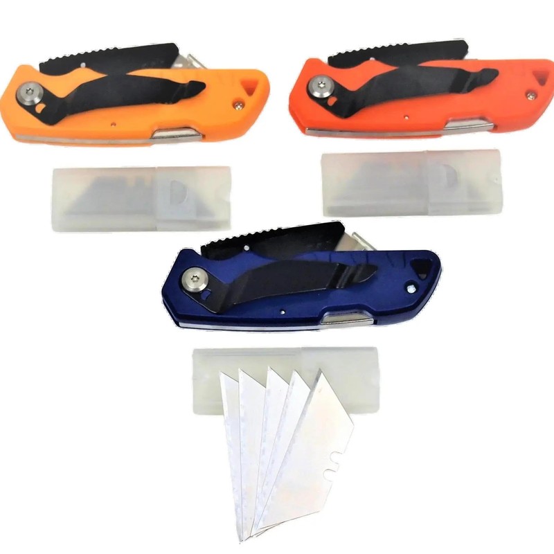12PC Folding Lock-back Utility Knife With 6 Blades Each