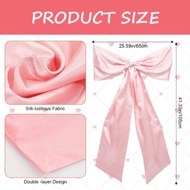 Mzario Satin Big Pink Bow,Large Bow Decor For Girls Room, 24 X 42 Inch Ribbon Pink Decor for Room Decor, Birthday Party,Gift Backdrop or Wall Hanging